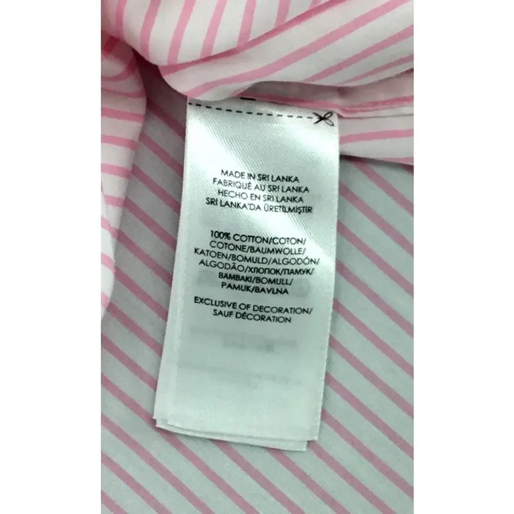 Polo Ralph Lauren Pink White Stripe Easy Care Cotton Dress Shirt 15.5